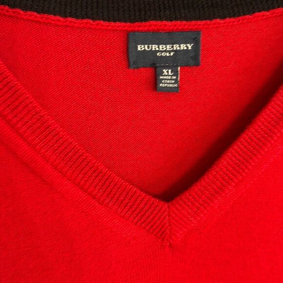 Burberry Golf Red Sweater Vest The Old Course St. Andrew’s Links Size XL - Picture 2 of 6